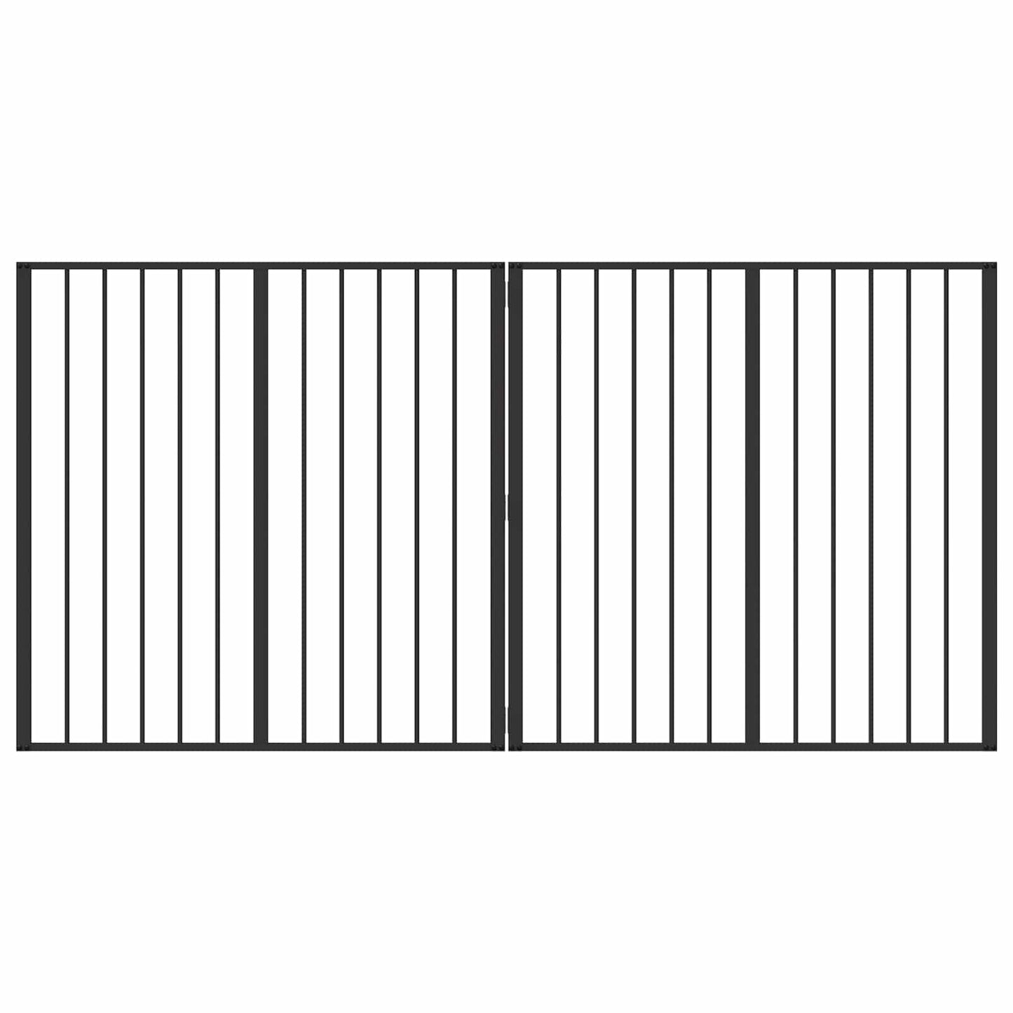 Hondenhek 2 st Zwart 100 x 100 cm Gegalvaniseerd staal