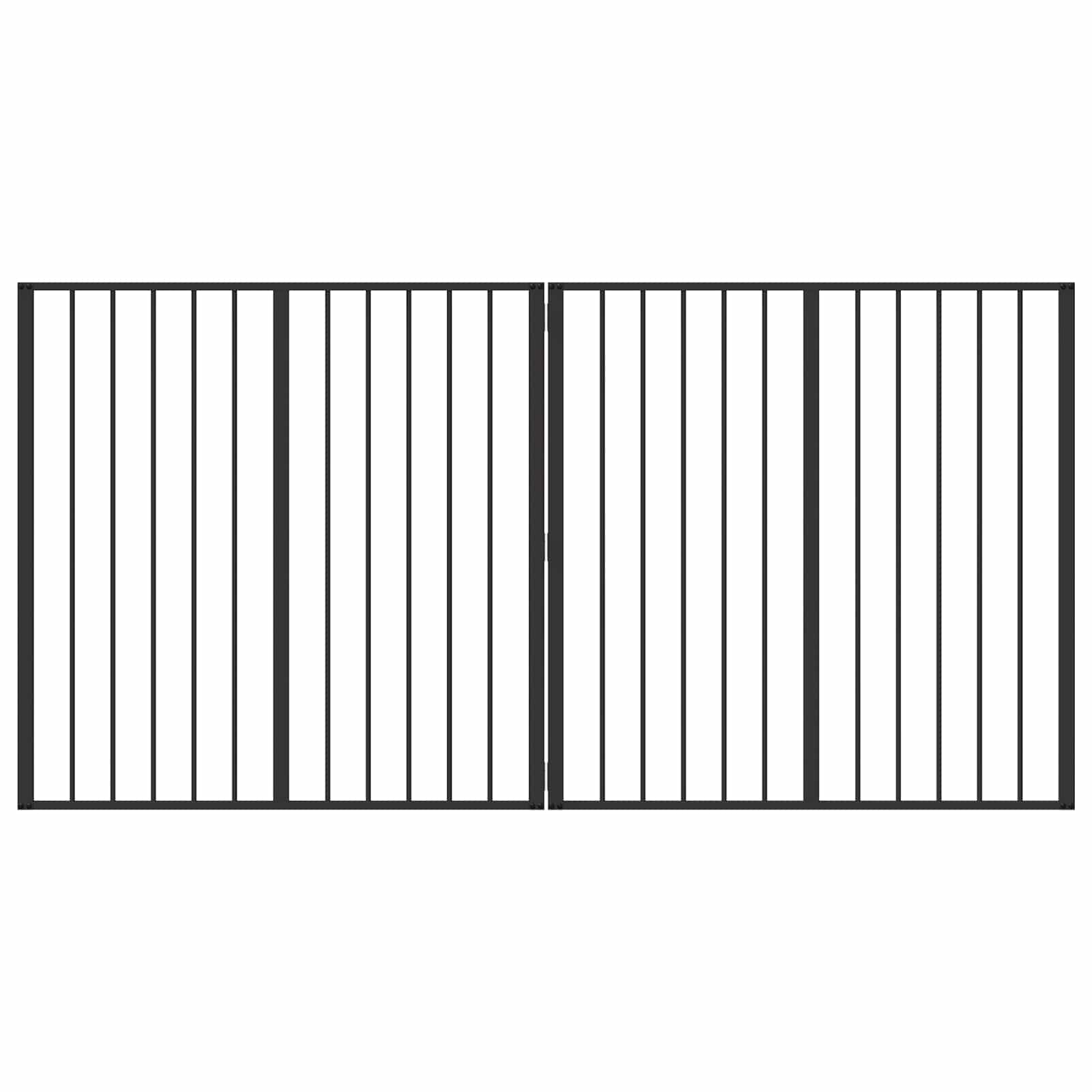 Hondenhek 2 st Zwart 100 x 100 cm Gegalvaniseerd staal
