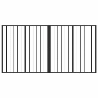 Hondenhek 2 st Zwart 100 x 100 cm Gegalvaniseerd staal