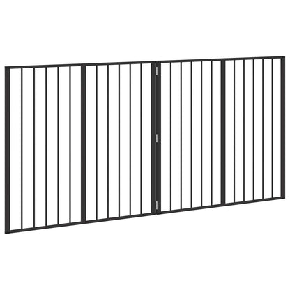 Hondenhek 2 st Zwart 100 x 100 cm Gegalvaniseerd staal