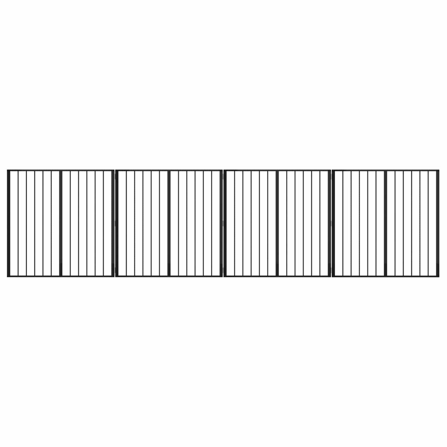 Hondenhek 4 pcs Zwart 100 x 100 cm Gegalvaniseerd staal