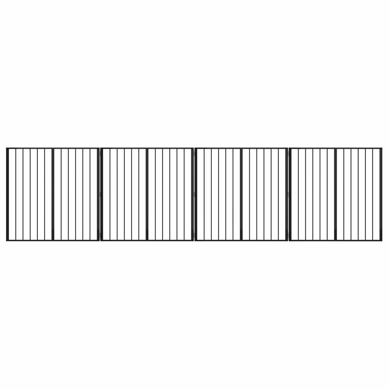 Hondenhek 4 pcs Zwart 100 x 100 cm Gegalvaniseerd staal