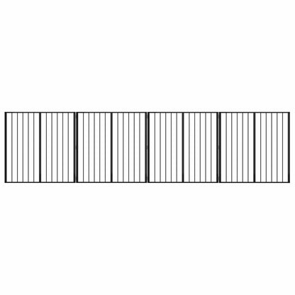Hondenhek 4 pcs Zwart 100 x 100 cm Gegalvaniseerd staal