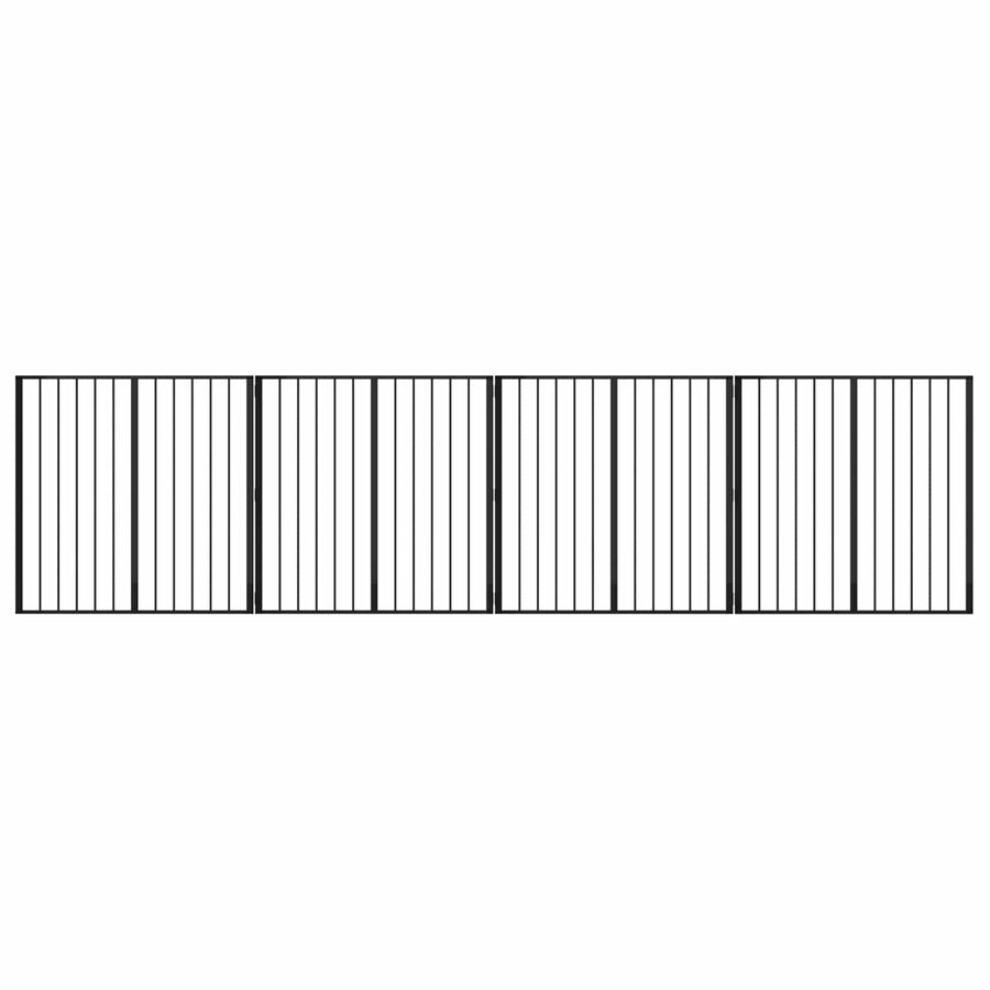 Hondenhek 4 pcs Zwart 100 x 100 cm Gegalvaniseerd staal