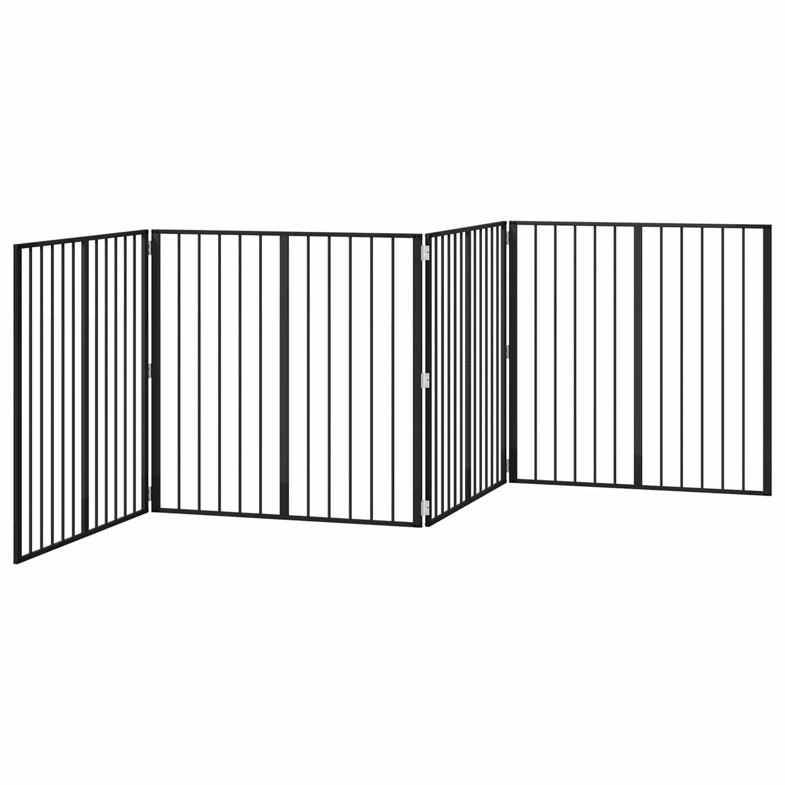 Hondenhek 4 pcs Zwart 100 x 100 cm Gegalvaniseerd staal