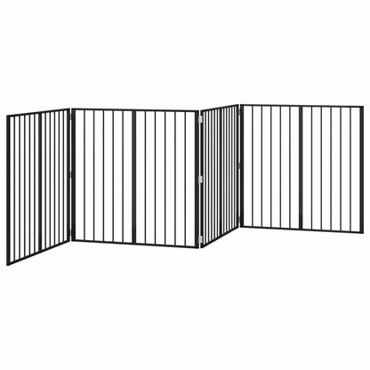 Hondenhek 4 pcs Zwart 100 x 100 cm Gegalvaniseerd staal