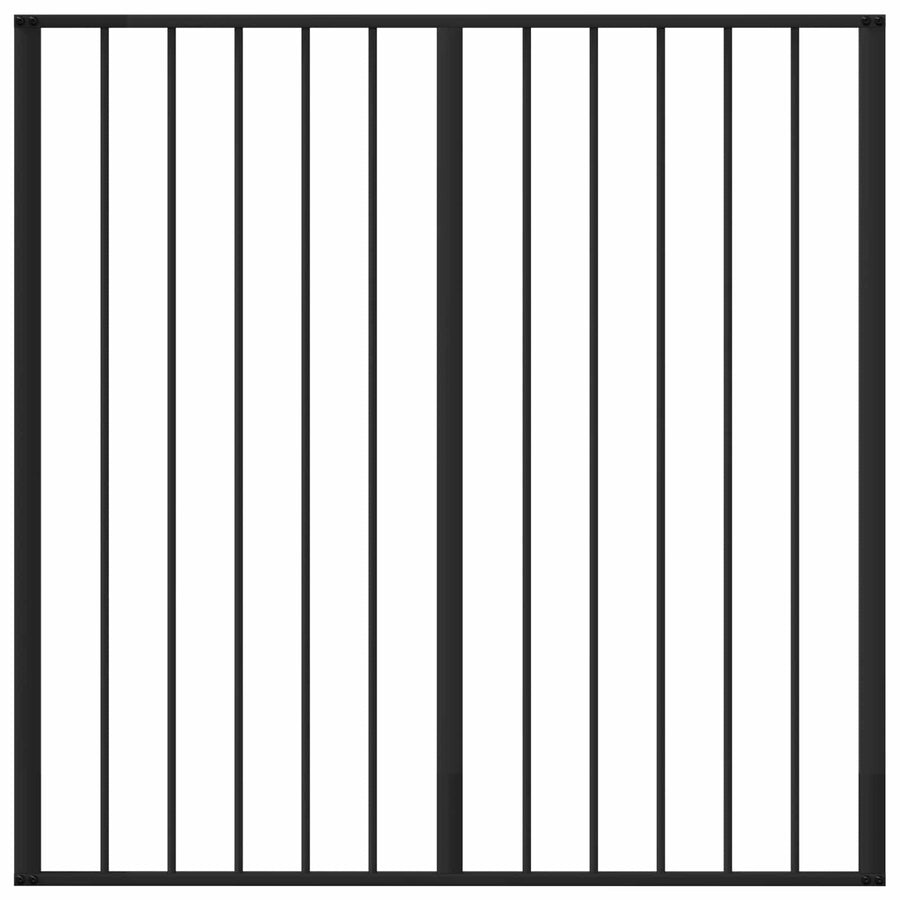 Hondenhek 4 pcs Zwart 100 x 100 cm Gegalvaniseerd staal