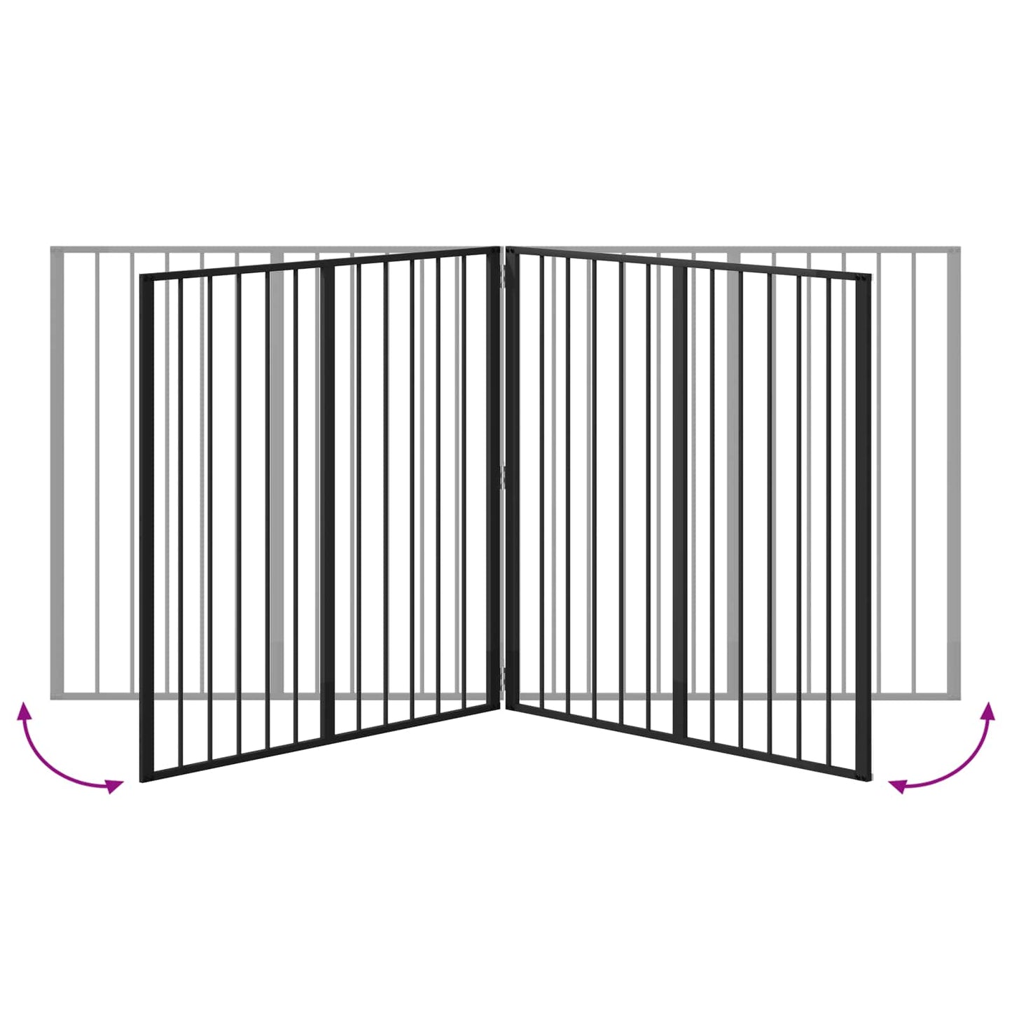 Hondenhek 4 pcs Zwart 100 x 100 cm Gegalvaniseerd staal