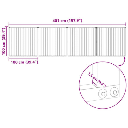 Hondenhek 4 pcs Zwart 100 x 100 cm Gegalvaniseerd staal
