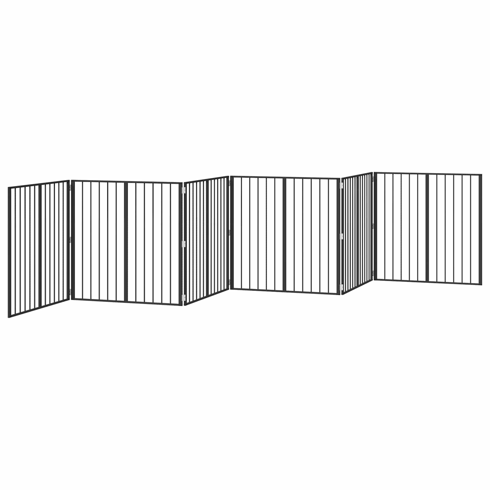 Hondenhek 6 pcs Zwart 100 x 100 cm Gegalvaniseerd staal