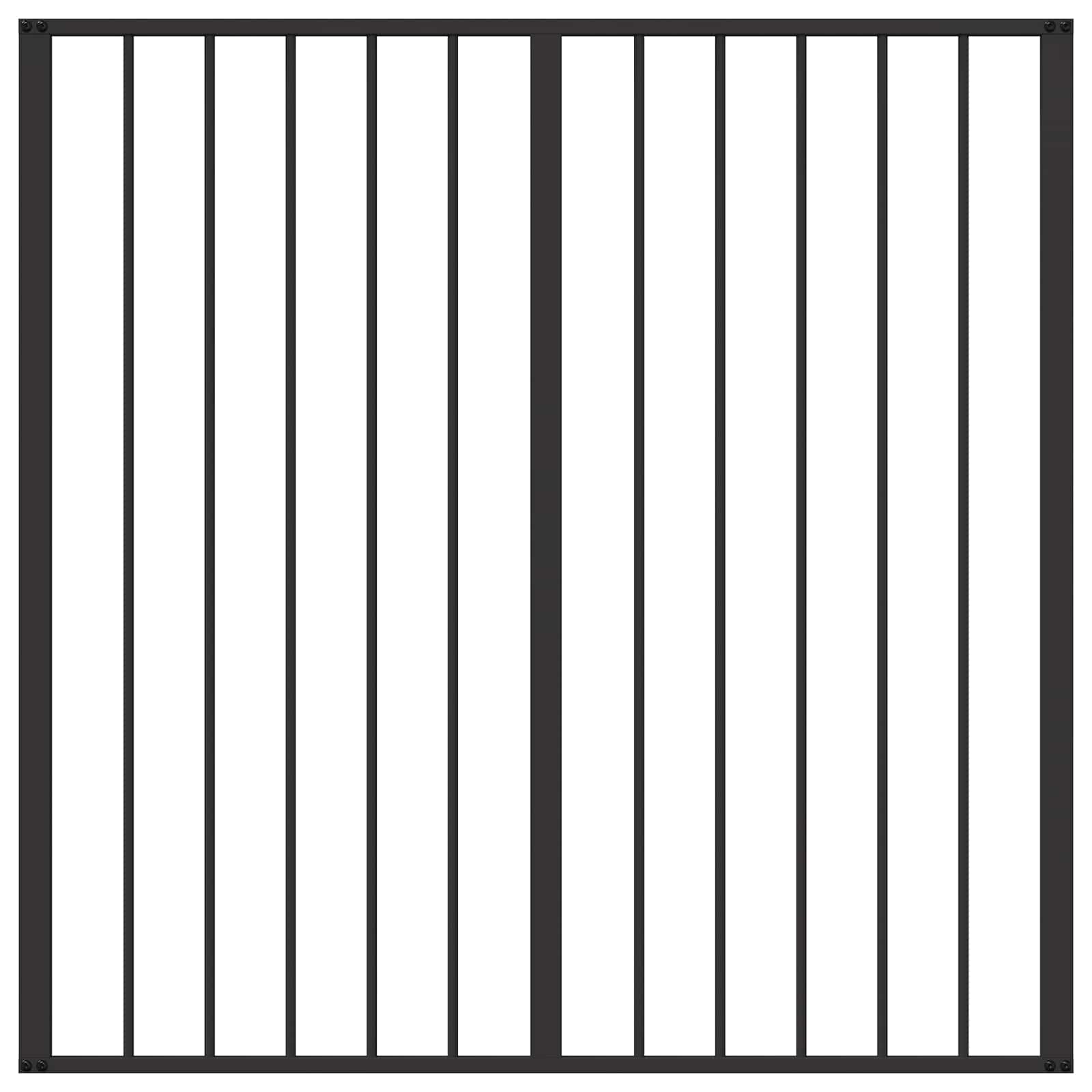 Hondenhek 6 pcs Zwart 100 x 100 cm Gegalvaniseerd staal