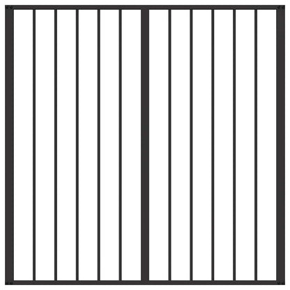 Hondenhek 6 pcs Zwart 100 x 100 cm Gegalvaniseerd staal