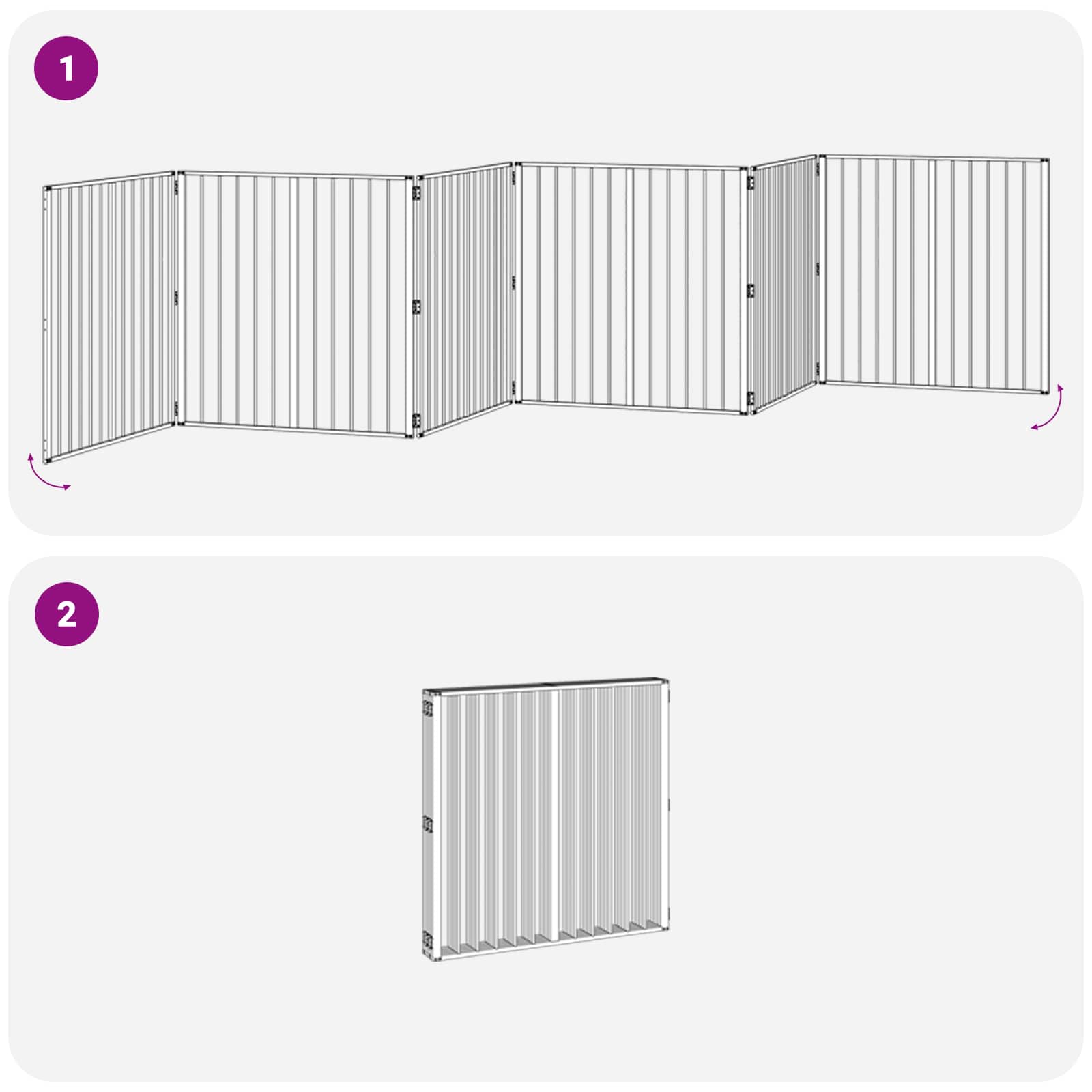 Hondenhek 6 pcs Zwart 100 x 100 cm Gegalvaniseerd staal