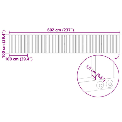 Hondenhek 6 pcs Zwart 100 x 100 cm Gegalvaniseerd staal