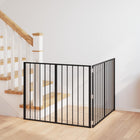 Hondenhek 2 stuks 200,5x80 cm zwart gegalvaniseerd staal