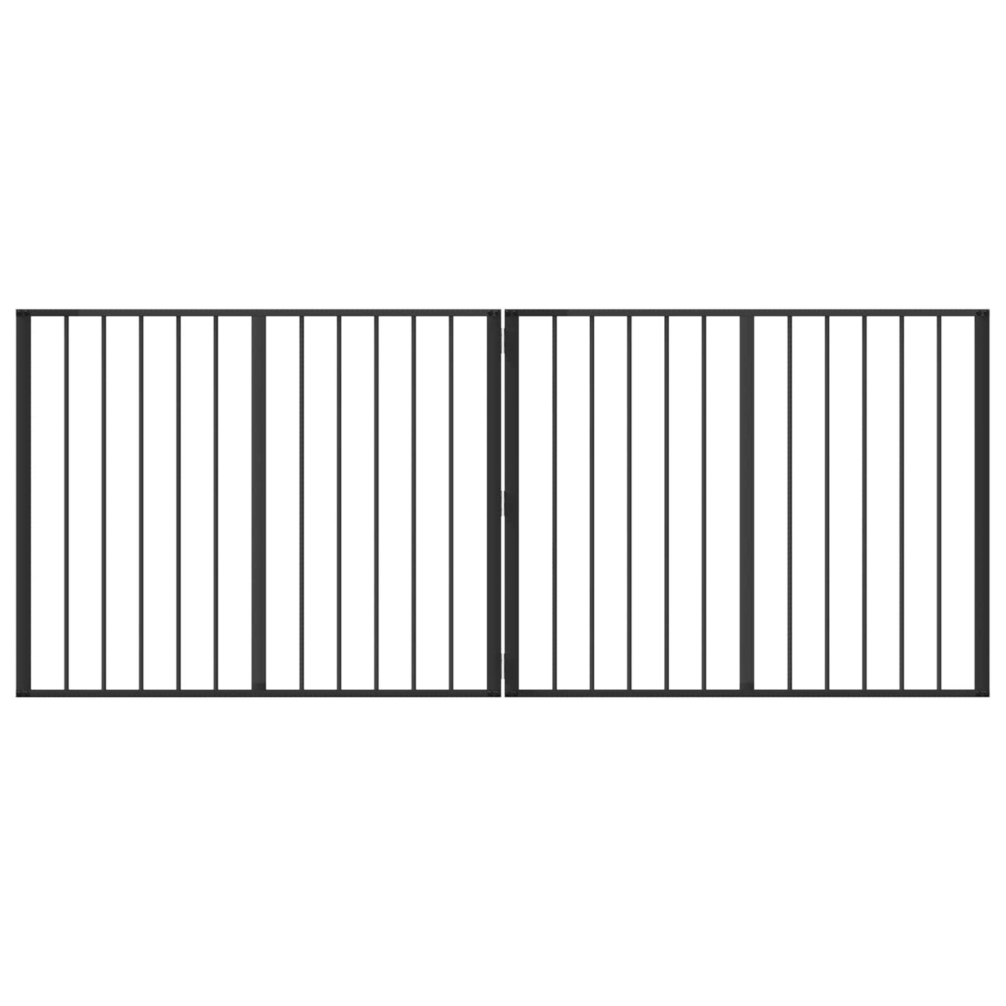 Hondenhek 2 pcs Zwart 100 x 80 cm Gegalvaniseerd staal