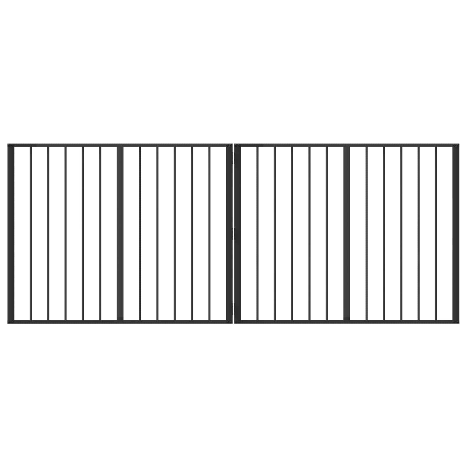 Hondenhek 2 pcs Zwart 100 x 80 cm Gegalvaniseerd staal