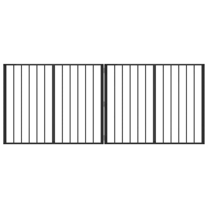 Hondenhek 2 pcs Zwart 100 x 80 cm Gegalvaniseerd staal