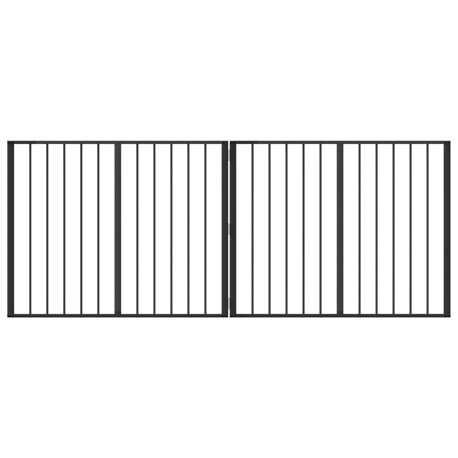 Hondenhek 2 pcs Zwart 100 x 80 cm Gegalvaniseerd staal