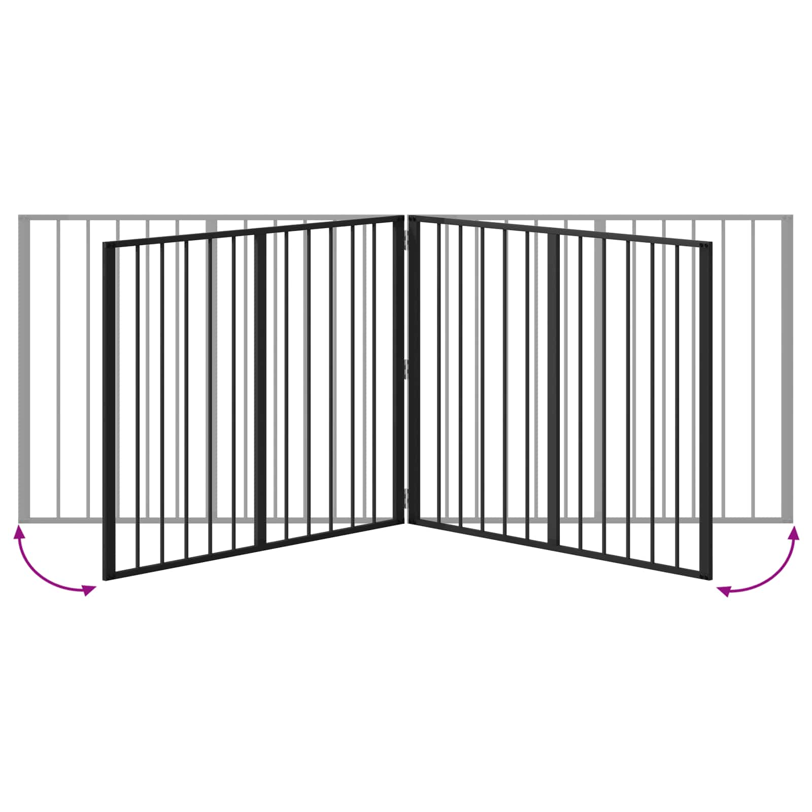Hondenhek 2 pcs Zwart 100 x 80 cm Gegalvaniseerd staal
