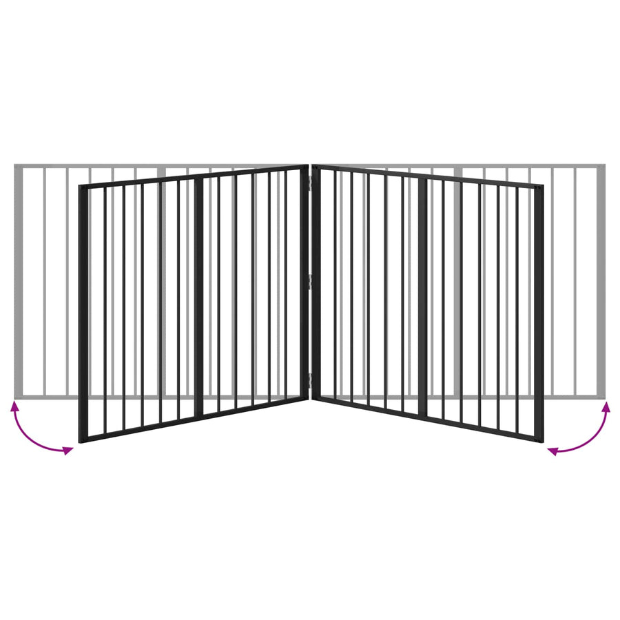 Hondenhek 2 pcs Zwart 100 x 80 cm Gegalvaniseerd staal