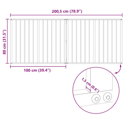 Hondenhek 2 pcs Zwart 100 x 80 cm Gegalvaniseerd staal