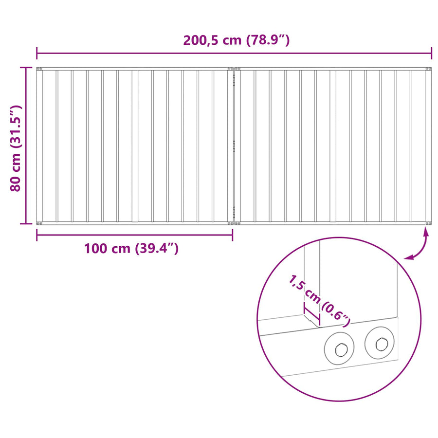 Hondenhek 2 pcs Zwart 100 x 80 cm Gegalvaniseerd staal