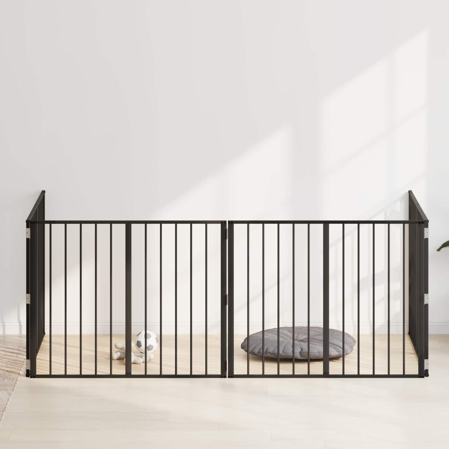 Hondenhek 4 pcs Zwart 100 x 80 cm Gegalvaniseerd staal