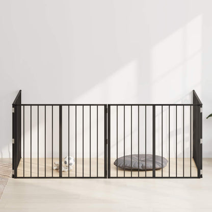 Hondenhek 4 pcs Zwart 100 x 80 cm Gegalvaniseerd staal