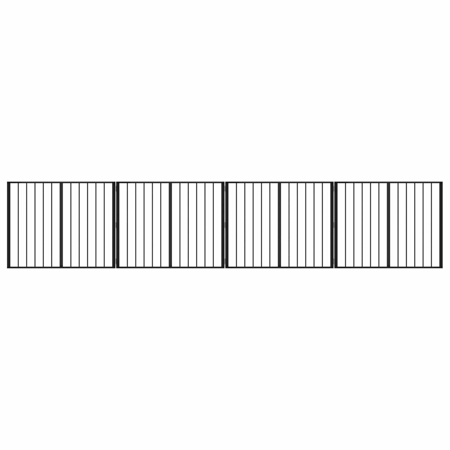 Hondenhek 4 pcs Zwart 100 x 80 cm Gegalvaniseerd staal