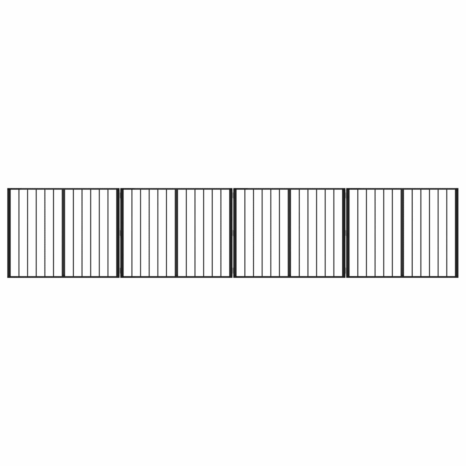 Hondenhek 4 pcs Zwart 100 x 80 cm Gegalvaniseerd staal