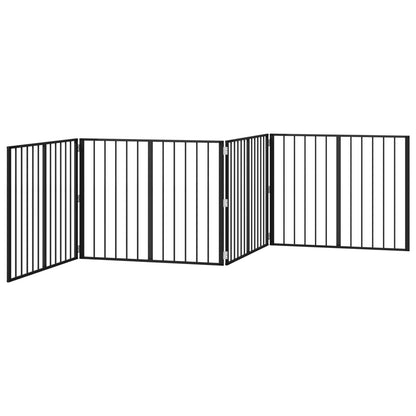 Hondenhek 4 pcs Zwart 100 x 80 cm Gegalvaniseerd staal