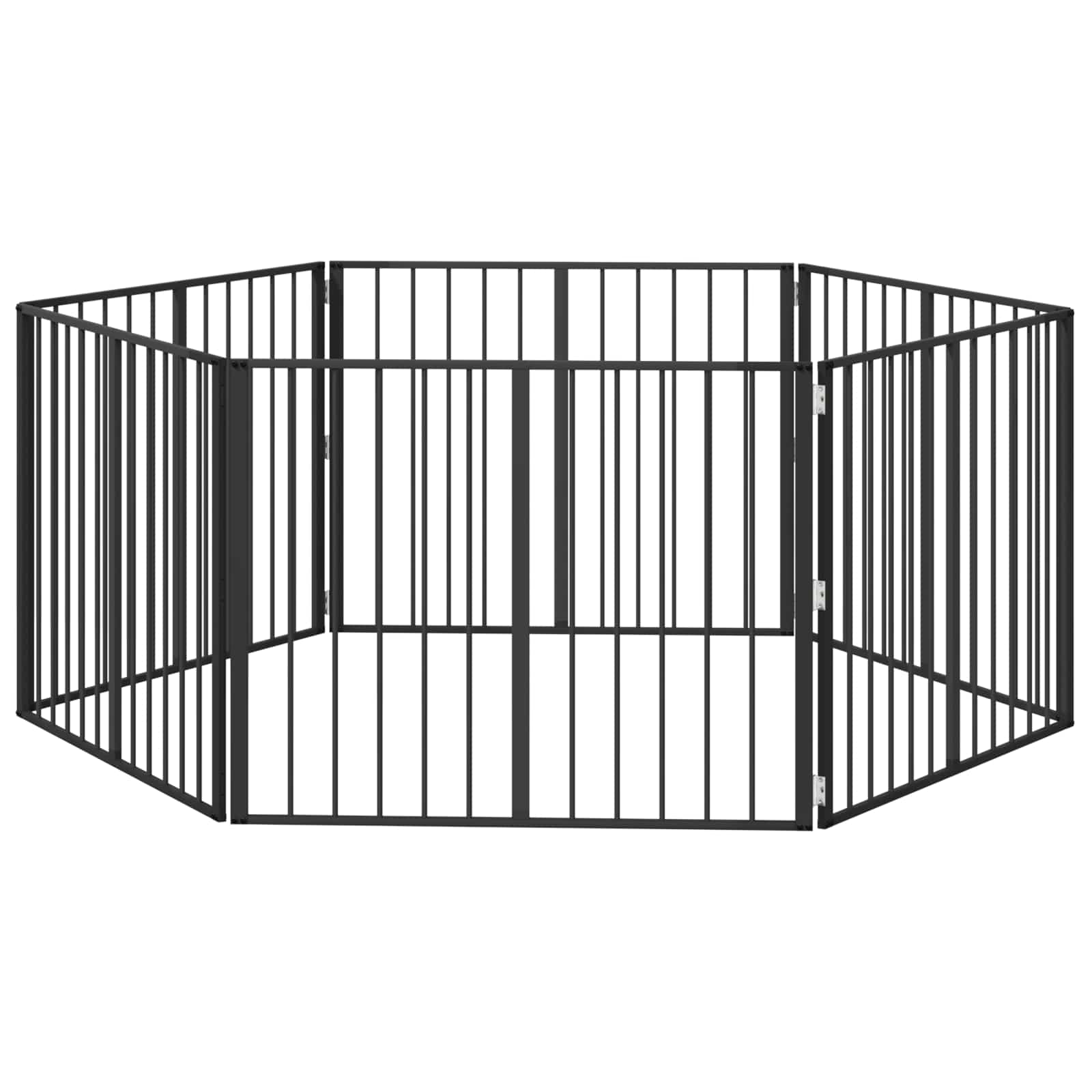Hondenhek 6 pcs Zwart 100 x 80 cm Gegalvaniseerd staal