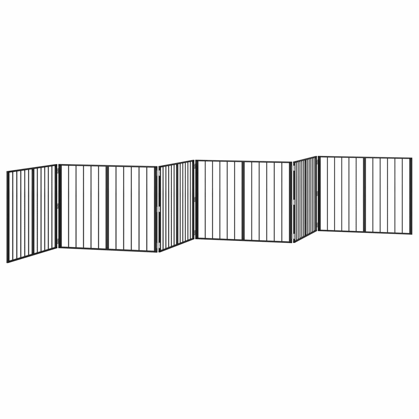 Hondenhek 6 pcs Zwart 100 x 80 cm Gegalvaniseerd staal