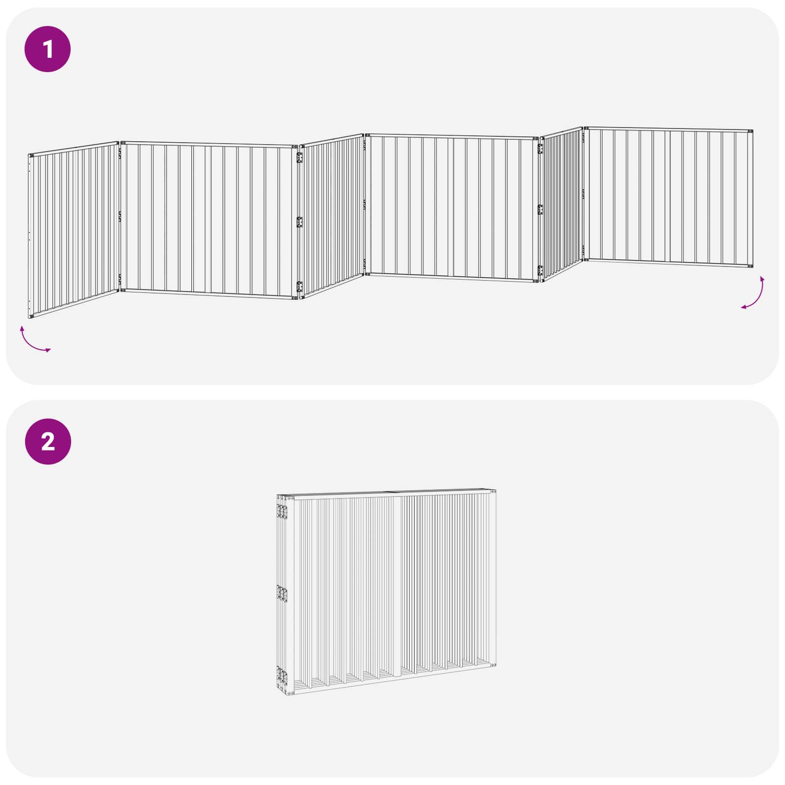 Hondenhek 6 pcs Zwart 100 x 80 cm Gegalvaniseerd staal