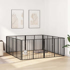 Dog Fence 8 pcs Black 100 x 80 cm Galvanized steel