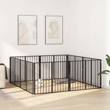 Hondenhek 8 pcs Zwart 100 x 80 cm Gegalvaniseerd staal