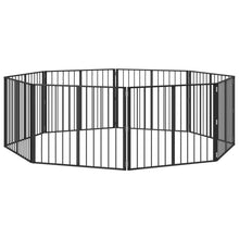 Hondenhek 8 pcs Zwart 100 x 80 cm Gegalvaniseerd staal
