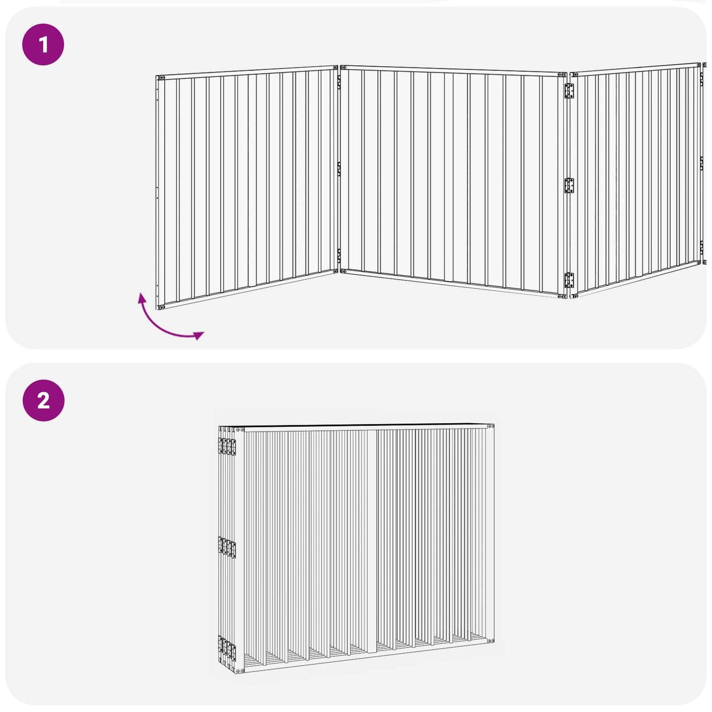 Hondenhek 8 pcs Zwart 100 x 80 cm Gegalvaniseerd staal