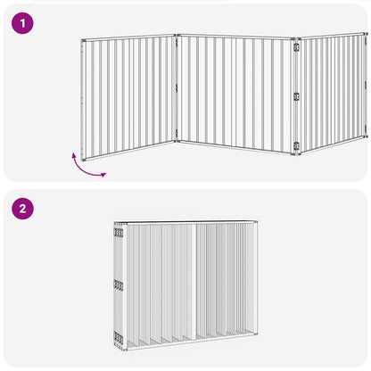 Hondenhek 8 pcs Zwart 100 x 80 cm Gegalvaniseerd staal