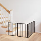 Hondenhek 2 stuks 100x60 cm zwart gegalvaniseerd staal