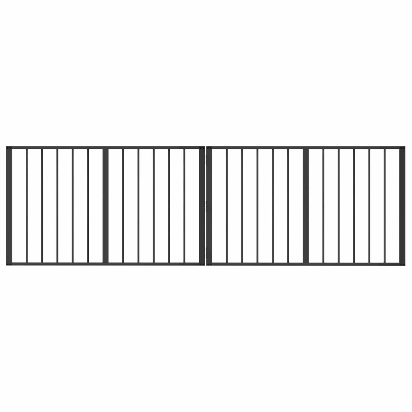 Hondenhek 2 pcs Zwart 100 x 60 cm Gegalvaniseerd staal