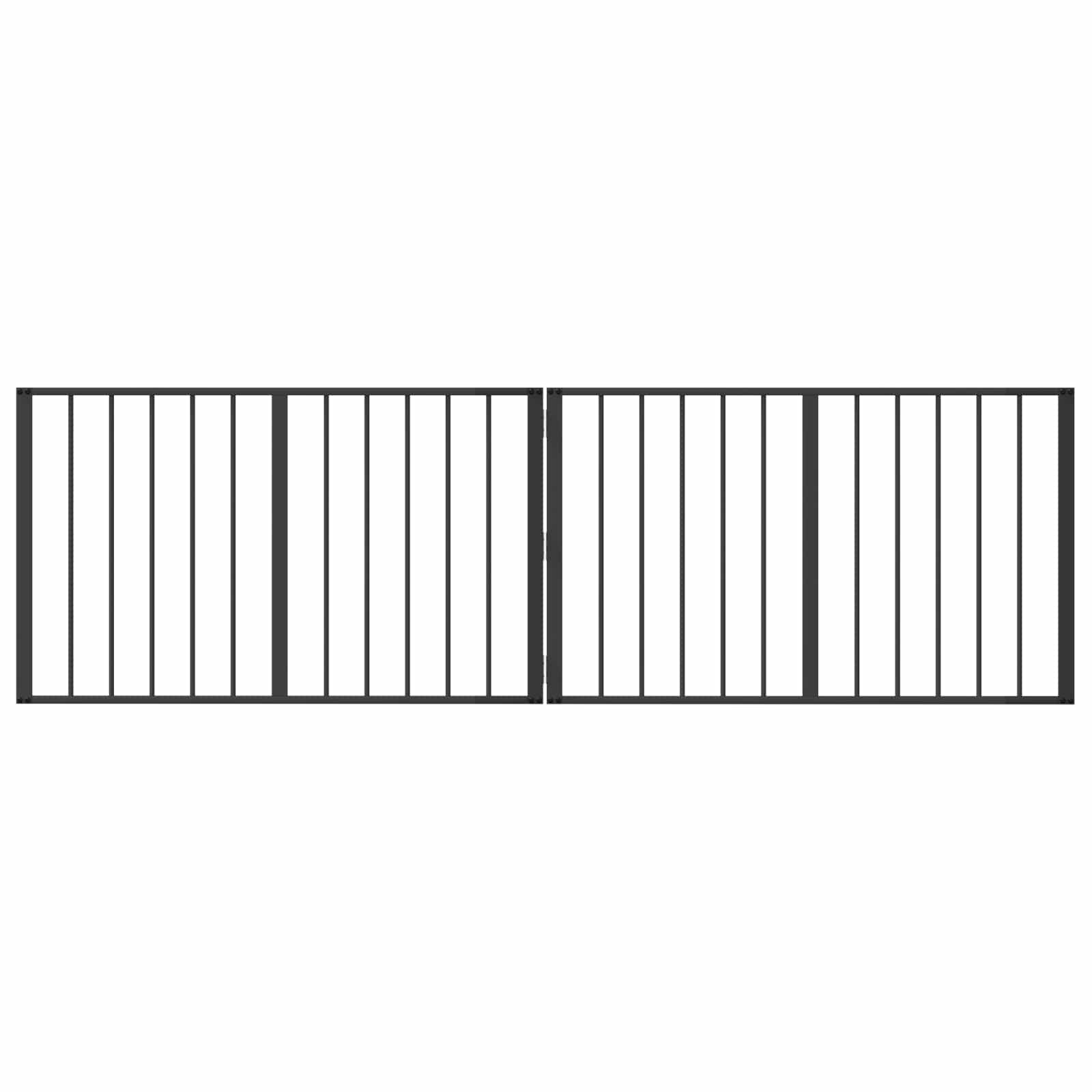 Hondenhek 2 pcs Zwart 100 x 60 cm Gegalvaniseerd staal