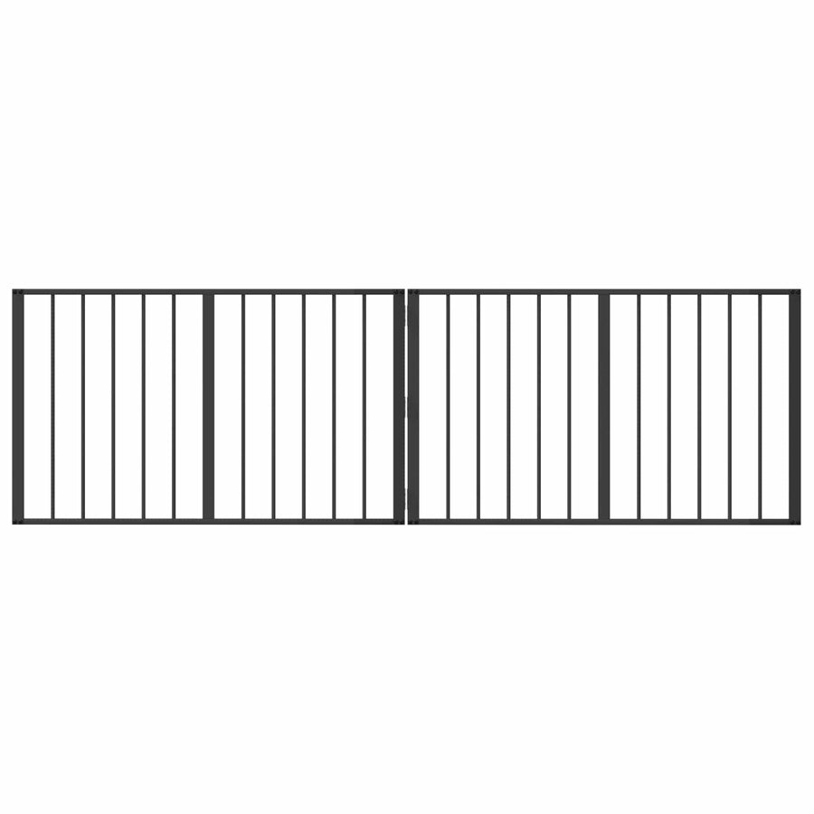 Hondenhek 2 pcs Zwart 100 x 60 cm Gegalvaniseerd staal