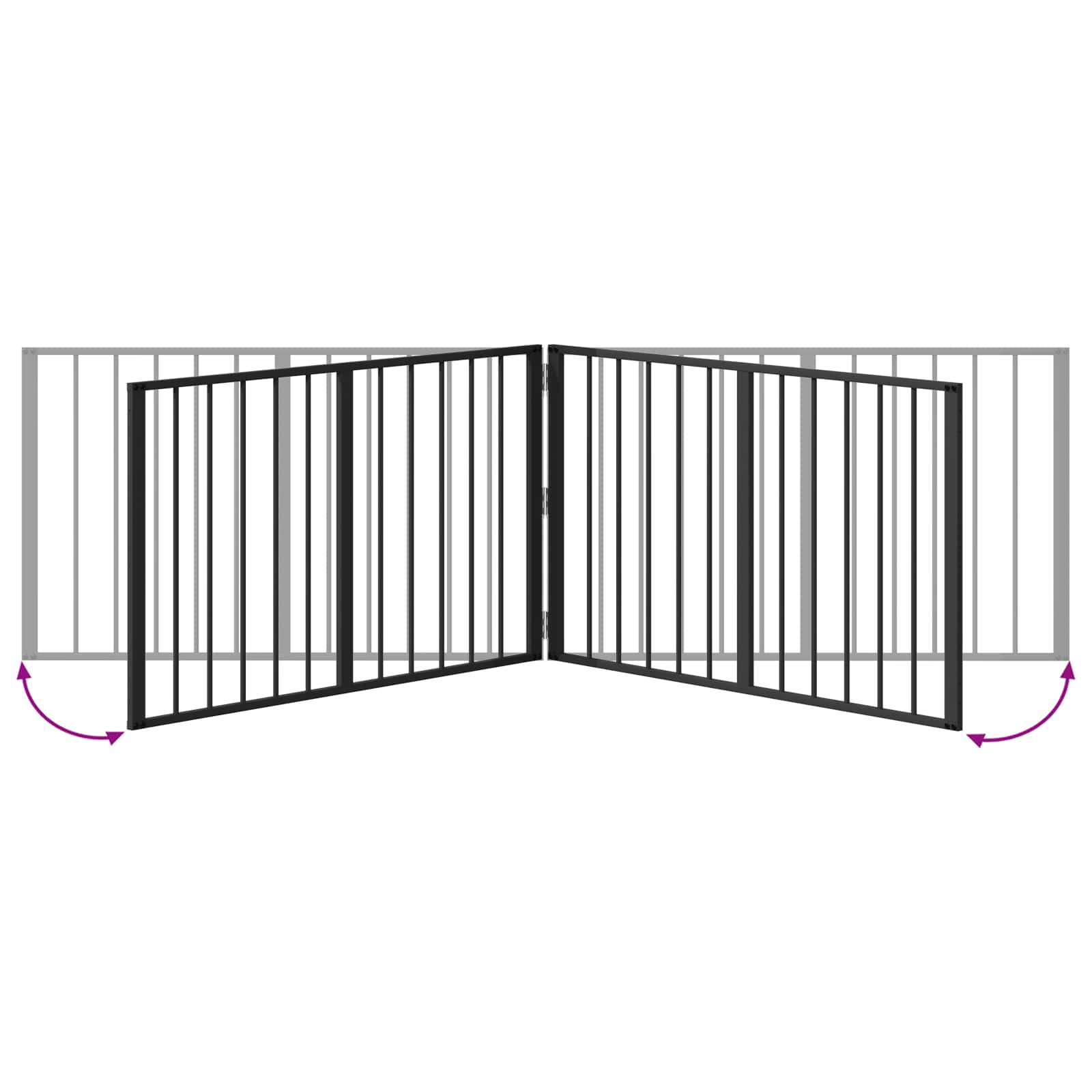 Hondenhek 2 pcs Zwart 100 x 60 cm Gegalvaniseerd staal