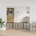Hondenhek 4 delen 100x60 cm zwart gegalvaniseerd staal