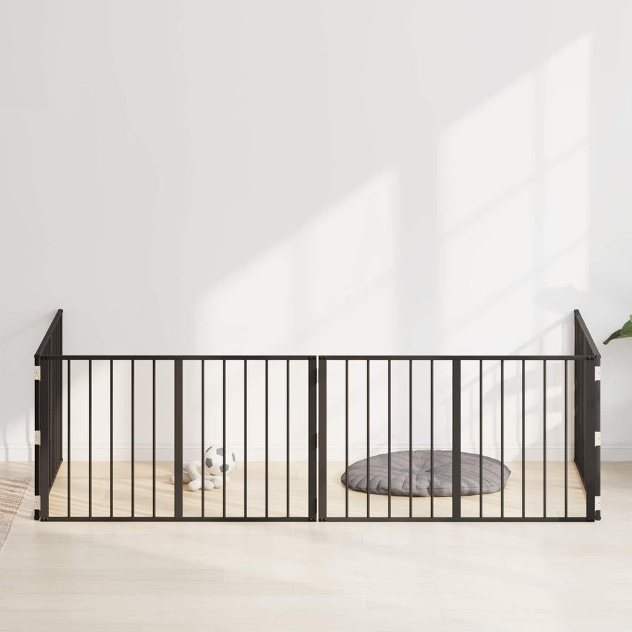Hondenhek 4 pcs Zwart 100 x 60 cm Gegalvaniseerd staal