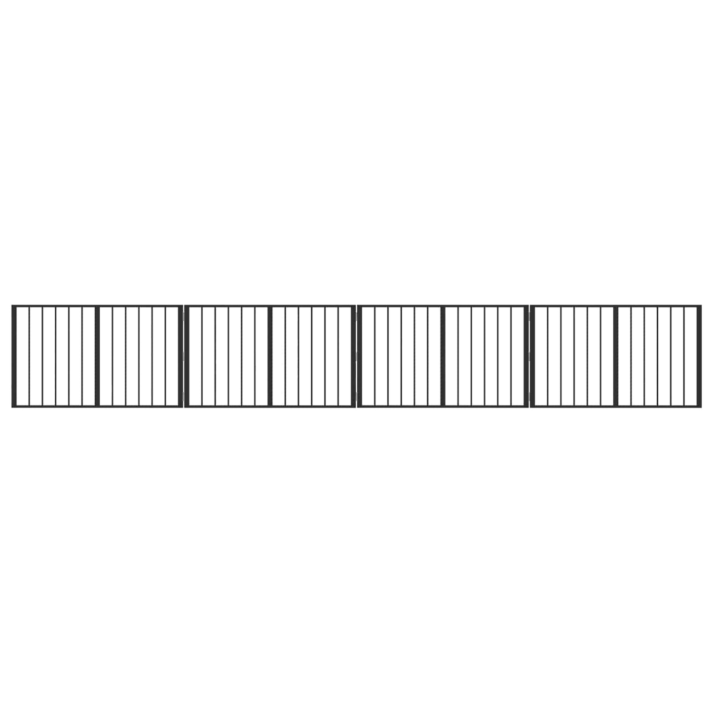 Hondenhek 4 pcs Zwart 100 x 60 cm Gegalvaniseerd staal