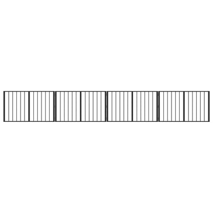 Hondenhek 4 pcs Zwart 100 x 60 cm Gegalvaniseerd staal