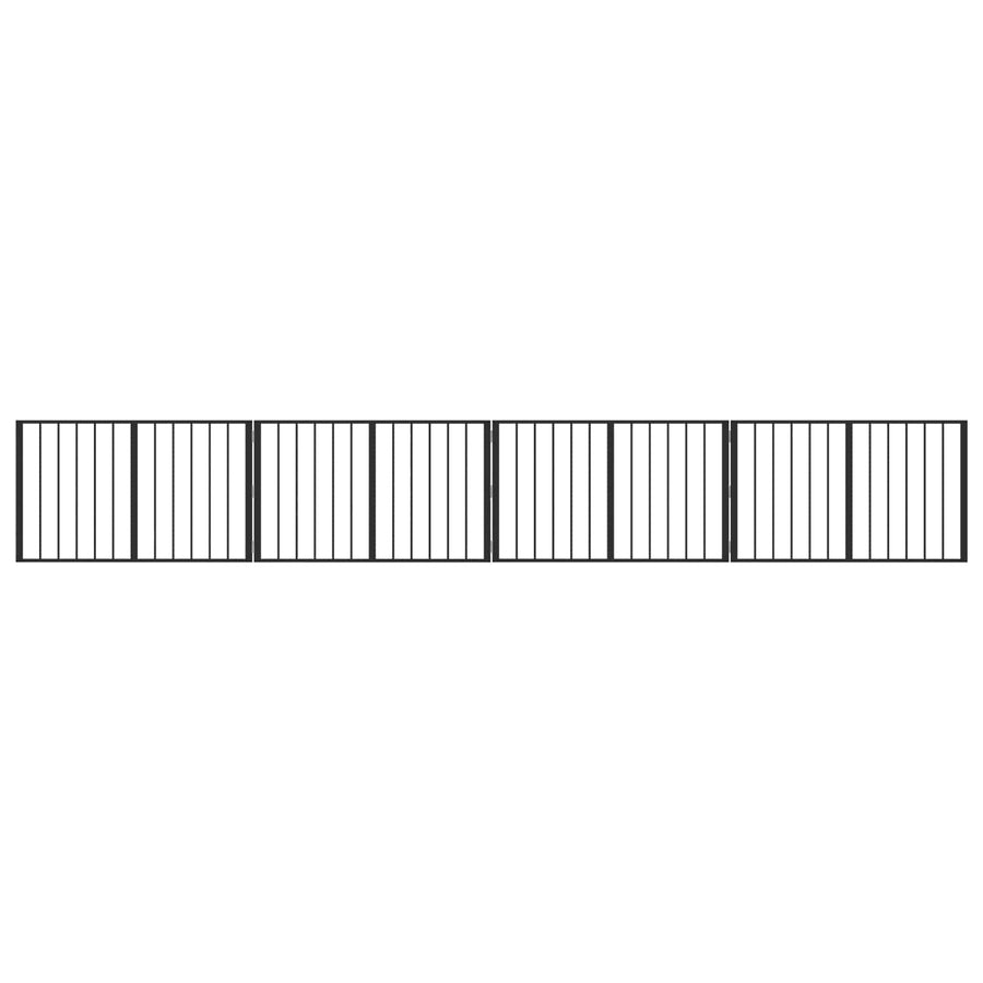 Hondenhek 4 pcs Zwart 100 x 60 cm Gegalvaniseerd staal